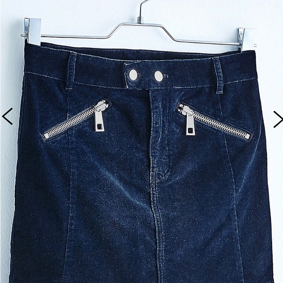 Own. Mini Biker Velvet Denim Skirt - Picture 5 of 7